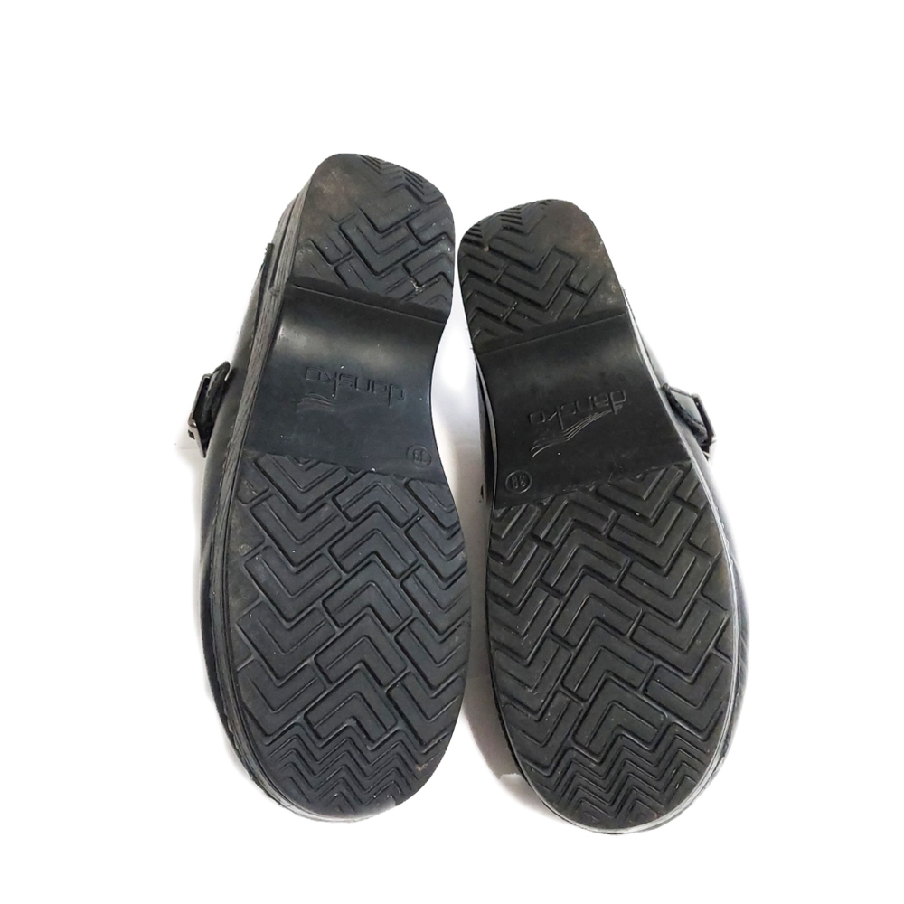 Dansk Martina Black Strap Round Toe Open Back Mule Platform Clog Sandals Size 39 - Picture 8 of 9